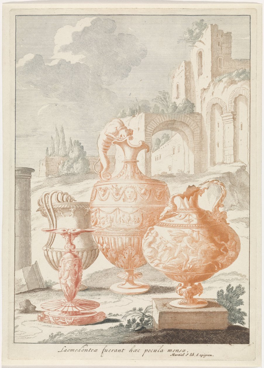 Landscape with Ruin and Vases by Anonymous