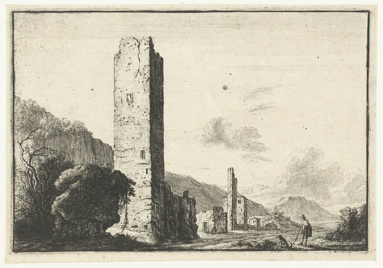 Landscape with Square Tower by Anonymous