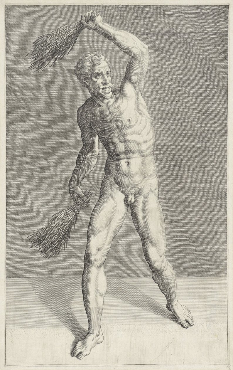 Man with two scourges by Anonymous