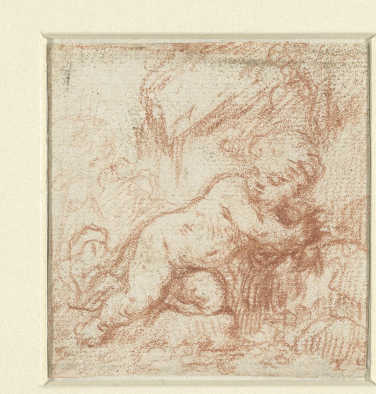 Putto in Landscape by Anonymous