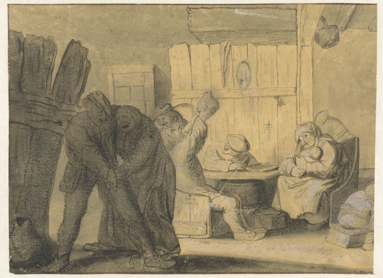 Scene in a Peasant Interior by Anonymous