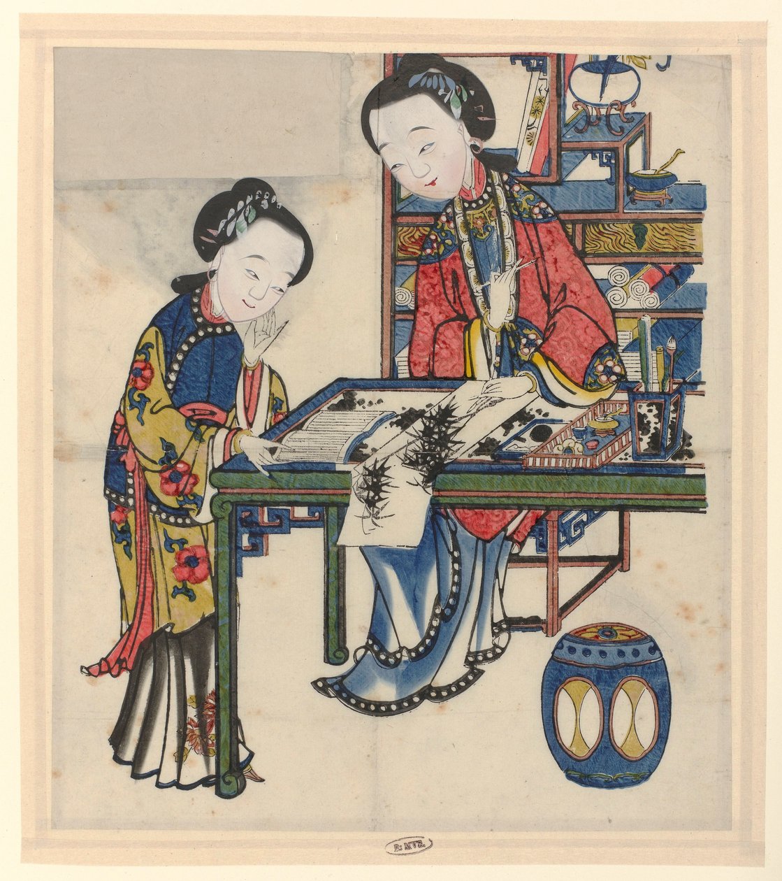 Two Women at a Writing Desk by Anonymous