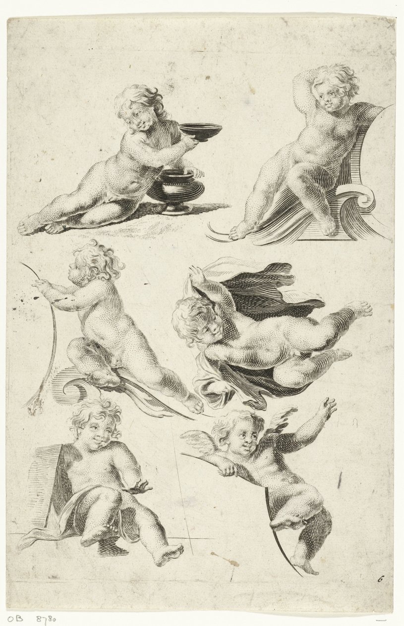 Six Putti by Anonymous