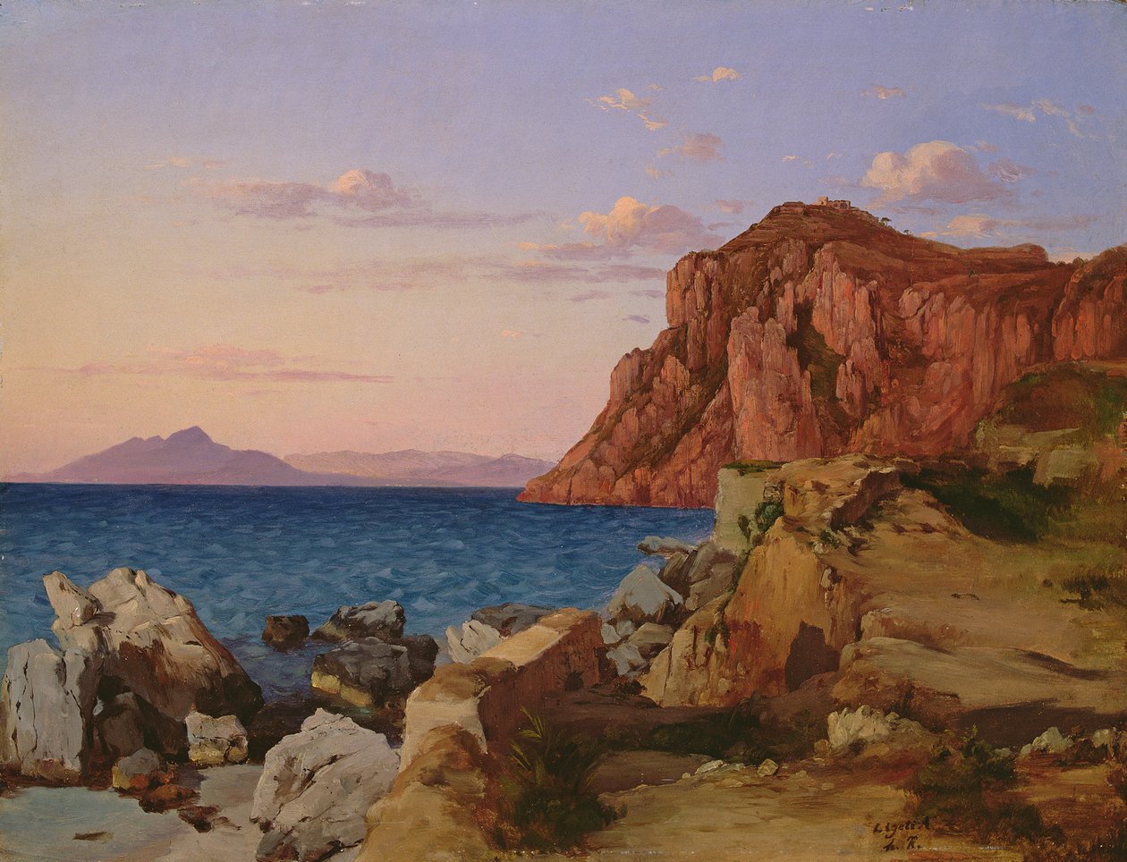 Rocky Landscape, 19th Century by Antal Ligeti