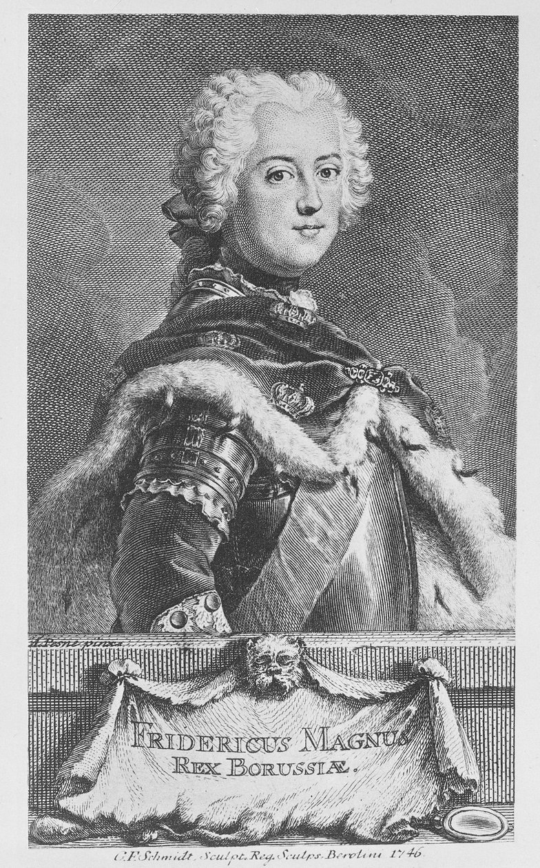 Friedrich II, King of Prussia, engraved by Georg Friedrich Schmidt, 1746 by Antoine Pesne