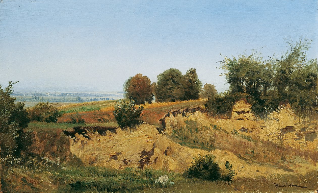 Near Mannersdorf at the Leitha Mountains by Anton Hlavacek