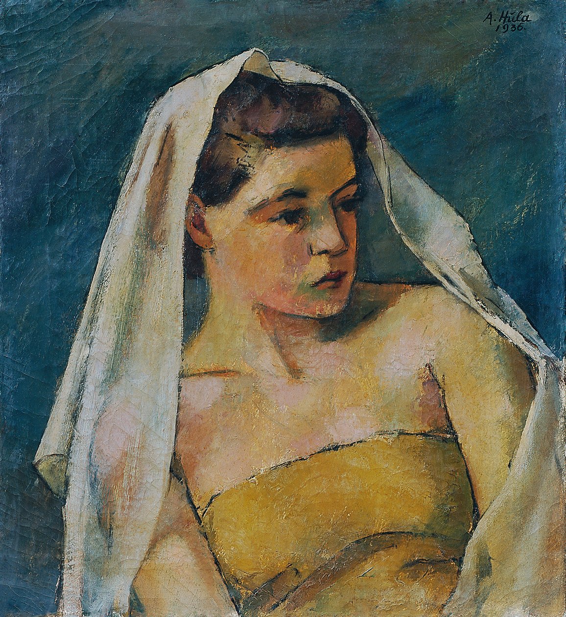 Young Woman with Veil by Anton Hula