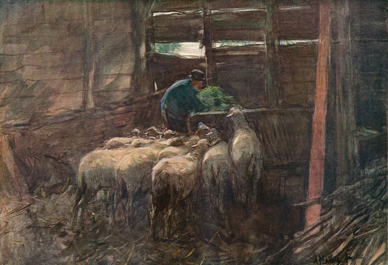 Interior of a Barn by Anton Mauve