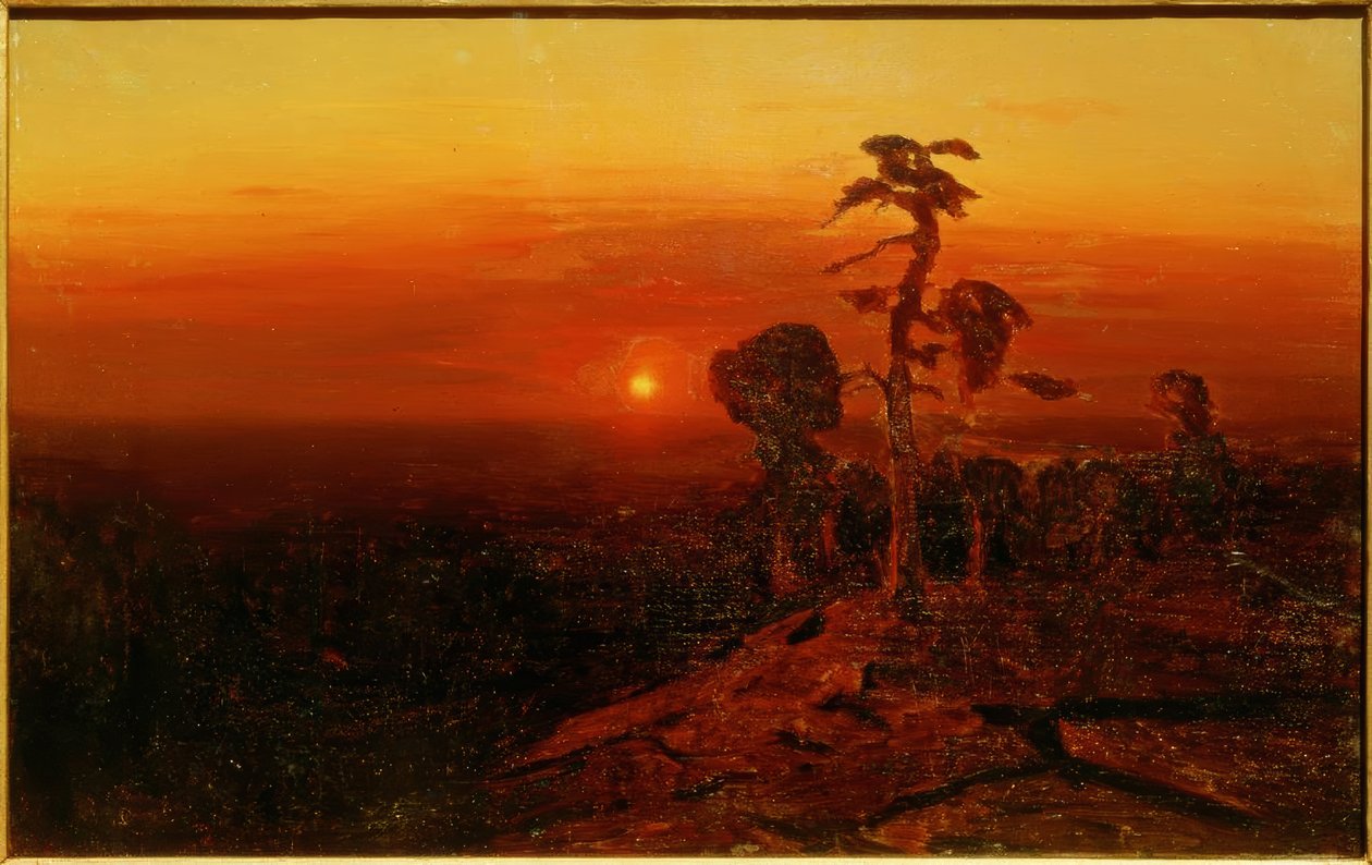 Sunset Over a Pine Forest by Archip Iwanowitsch Kuindschi