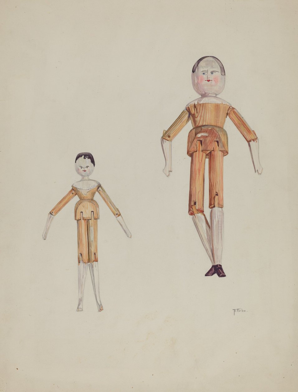 Jointed Wooden Dolls by Arelia Arbo