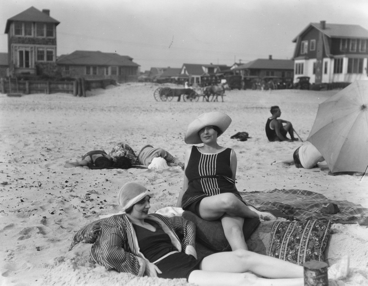 Two Women at Long Beach, New York by Arnold Genthe