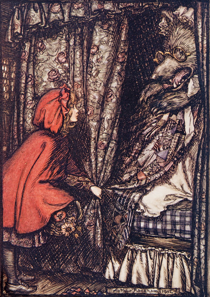 O, Grandmother, What Big Ears You Have Got, She Said, from The Fairy Tales of the Brothers Grimm, pub. 1909 by Arthur Rackham