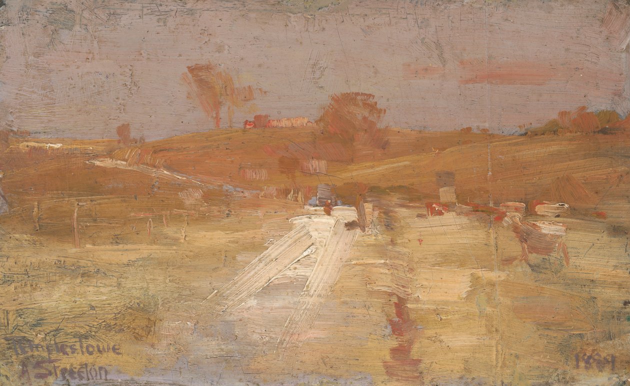 Pastoral in Yellow and Grey - A Colour Impression of Templestowe by Arthur Streeton