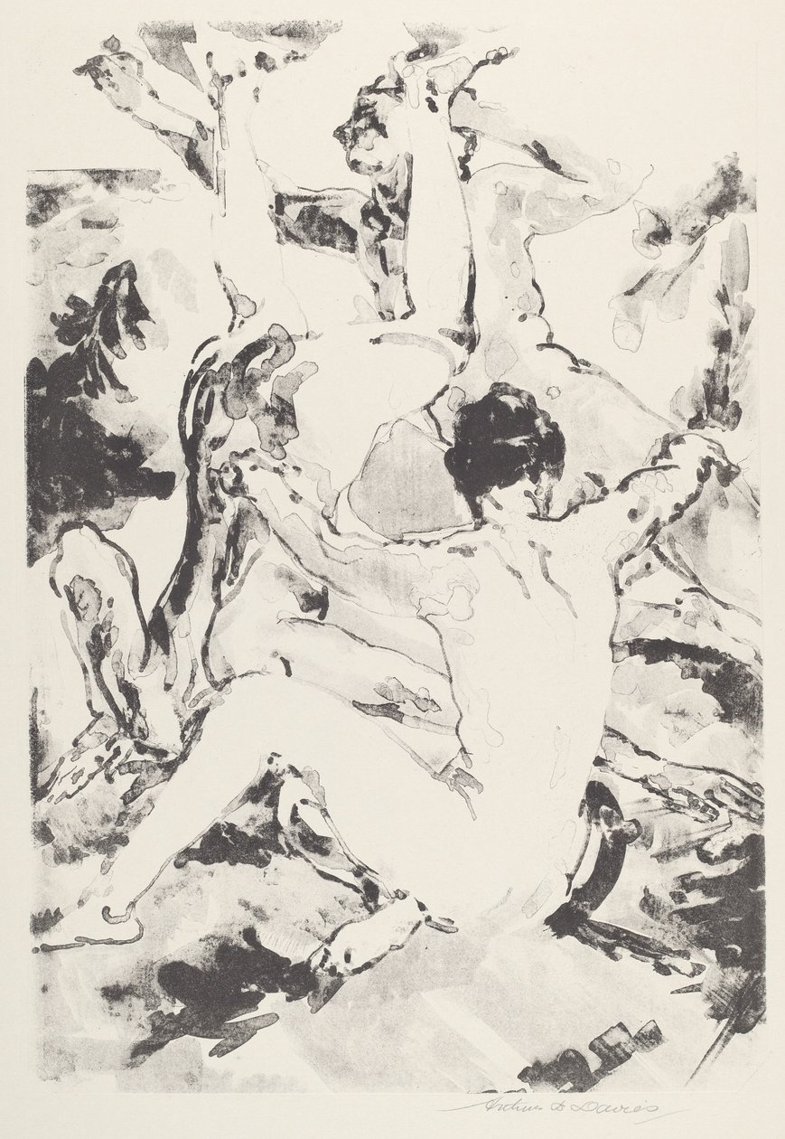 Three Acrobats by Arthur B. Davies