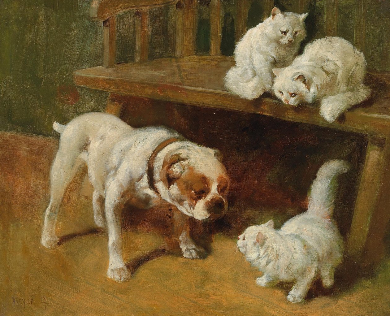 Dog and Cats by Arthur Heyer