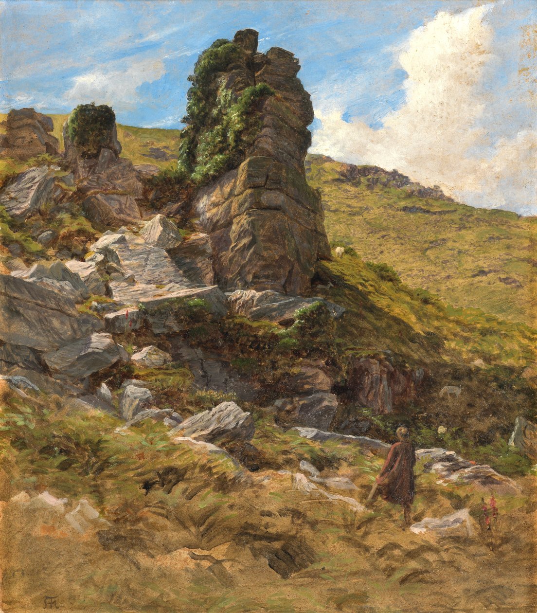 A Rocky Outcrop by Arthur Hughes