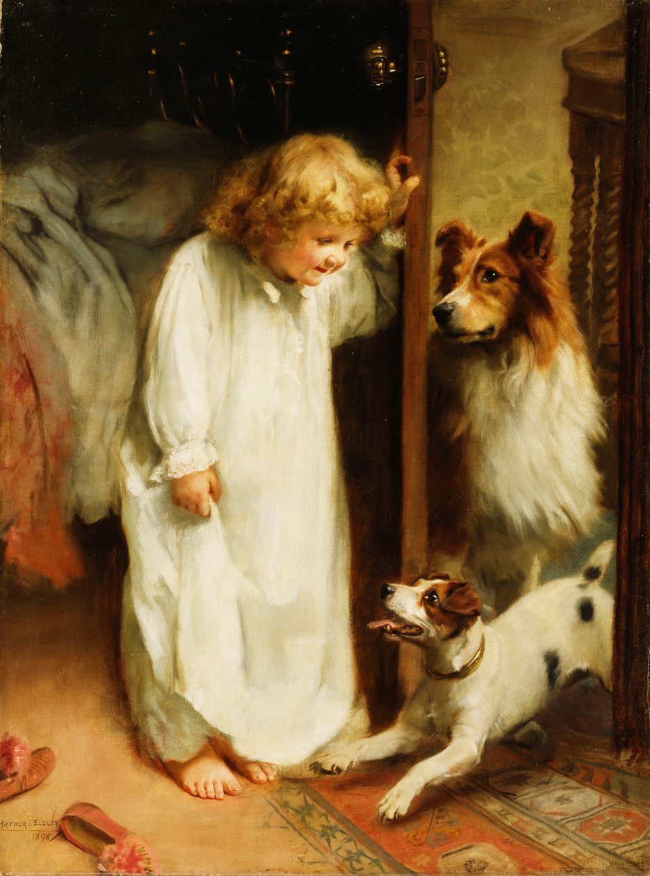 The Morning Greeting by Arthur John Elsley