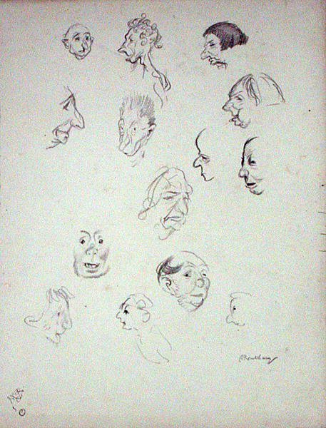 Grotesque Faces by Arthur Rackham