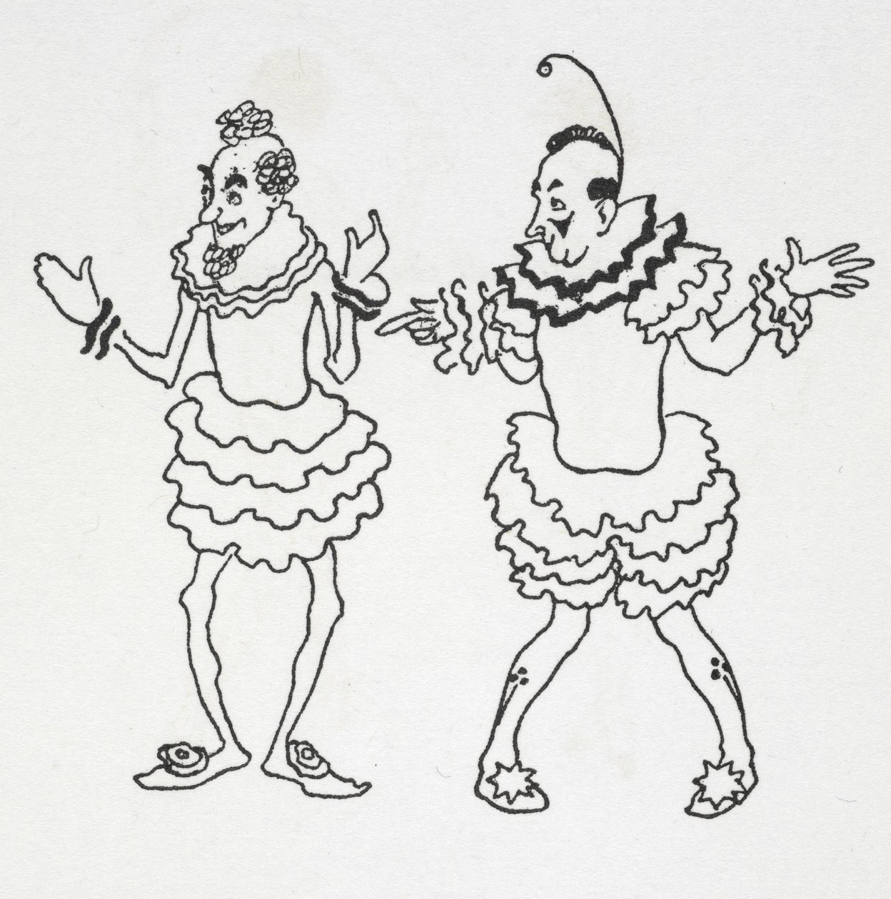 Two clowns by Arthur Rackham