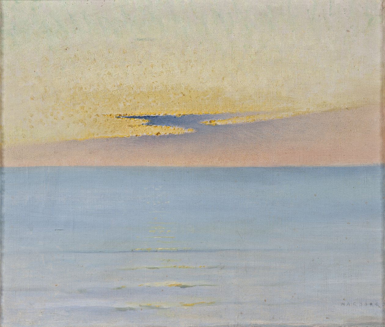 Sea in Sunset by August Hagborg