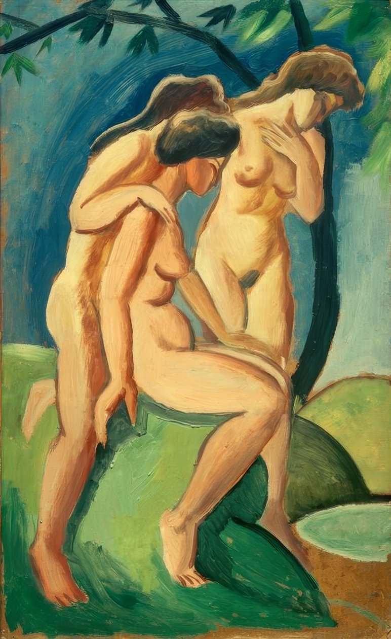 Three Nudes by August Macke