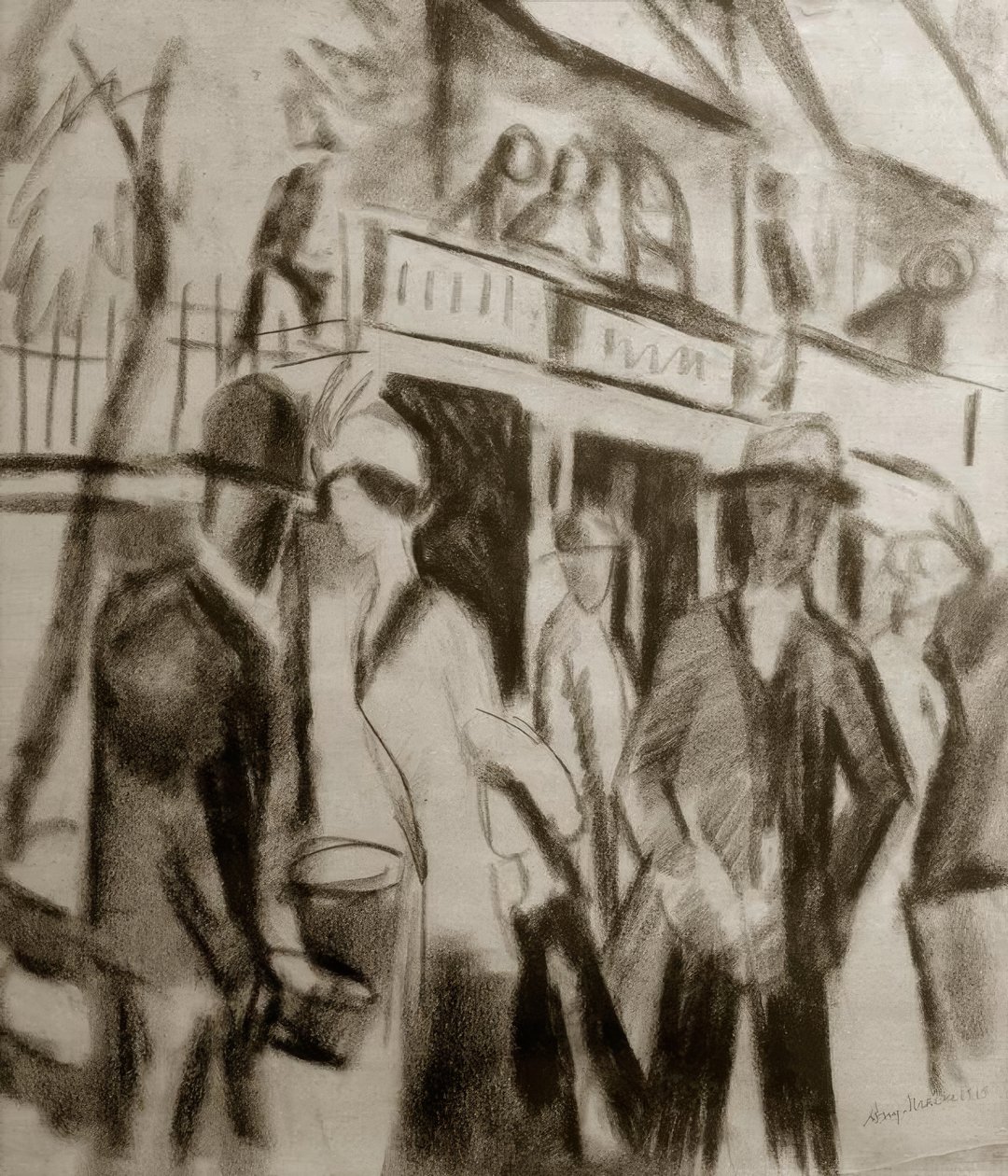 Walkers on the Street by August Macke