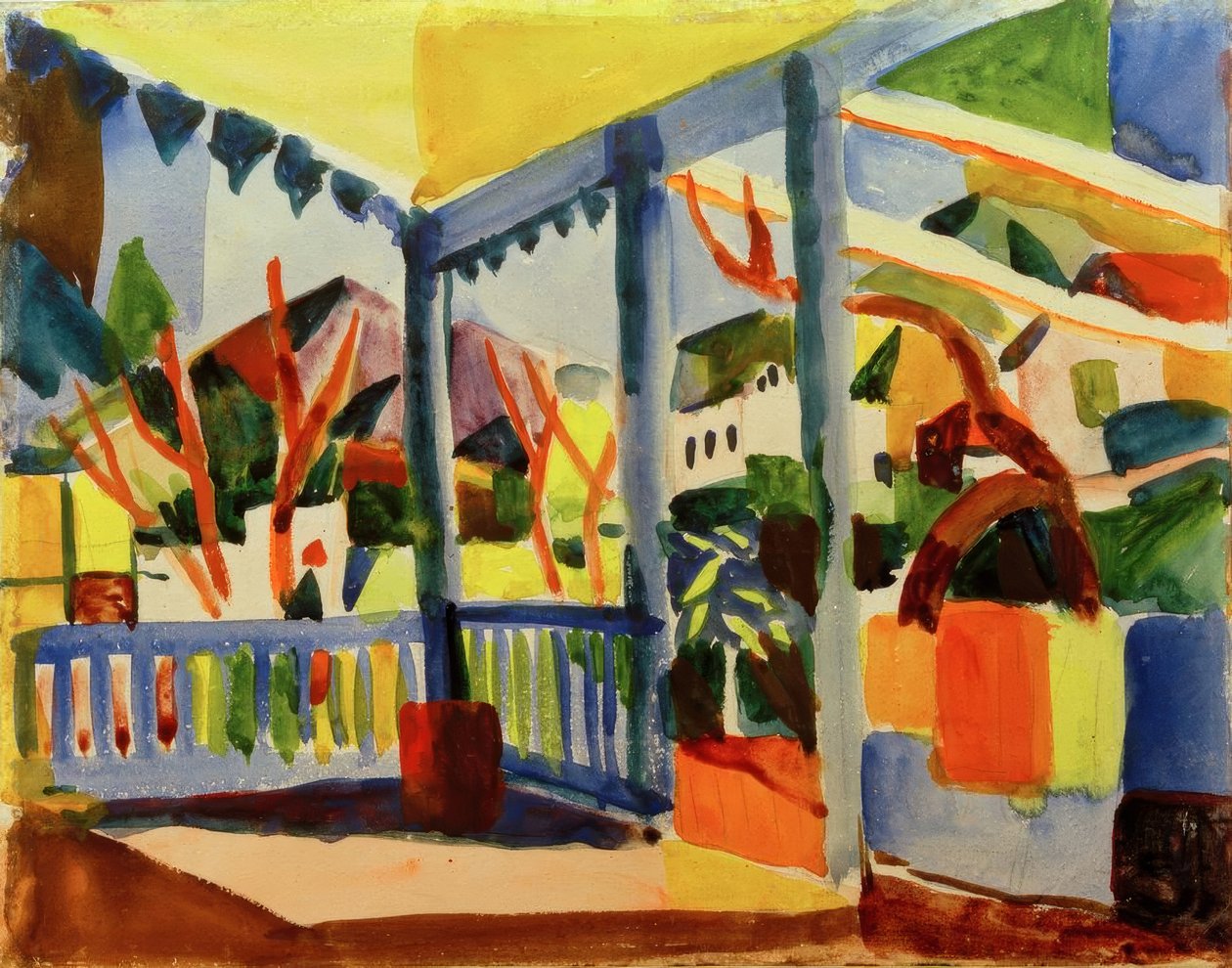 Terrace of the Country House in St. Germain by August Macke