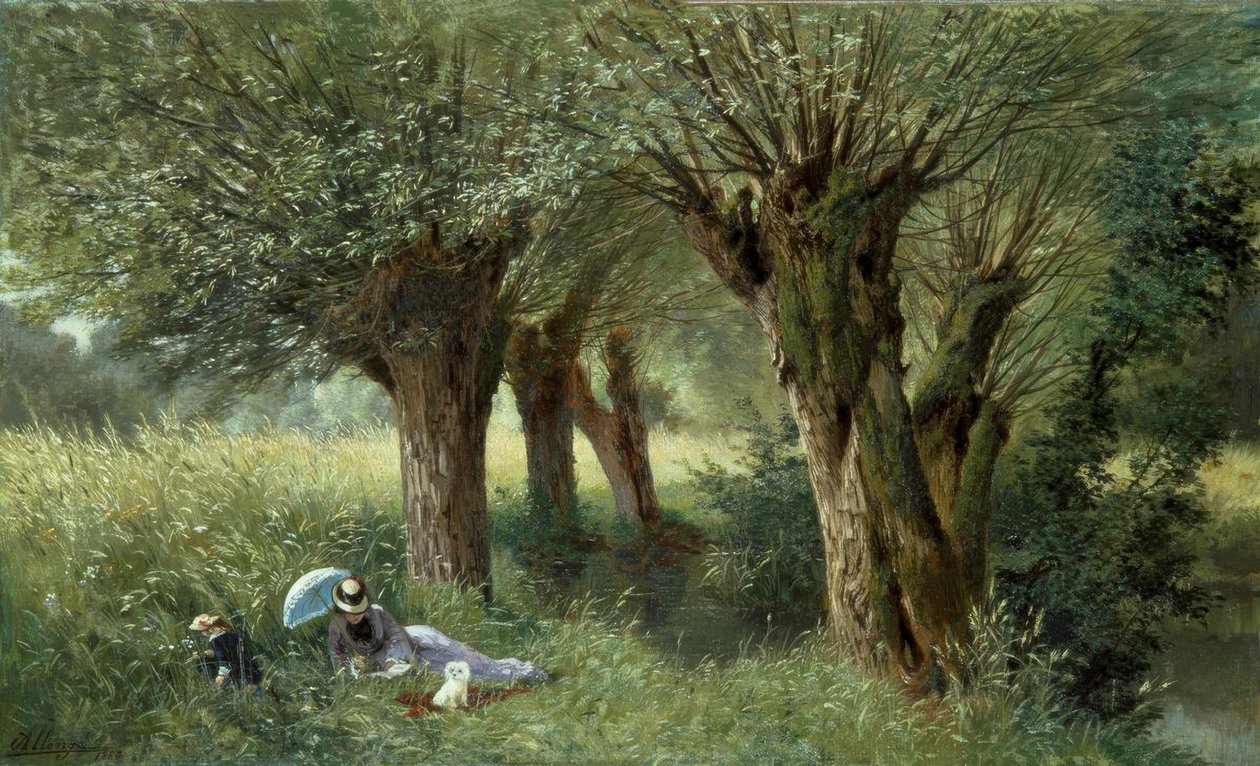 A. Allonge, In the Meadow, Painting, 1880 by Auguste Allonge