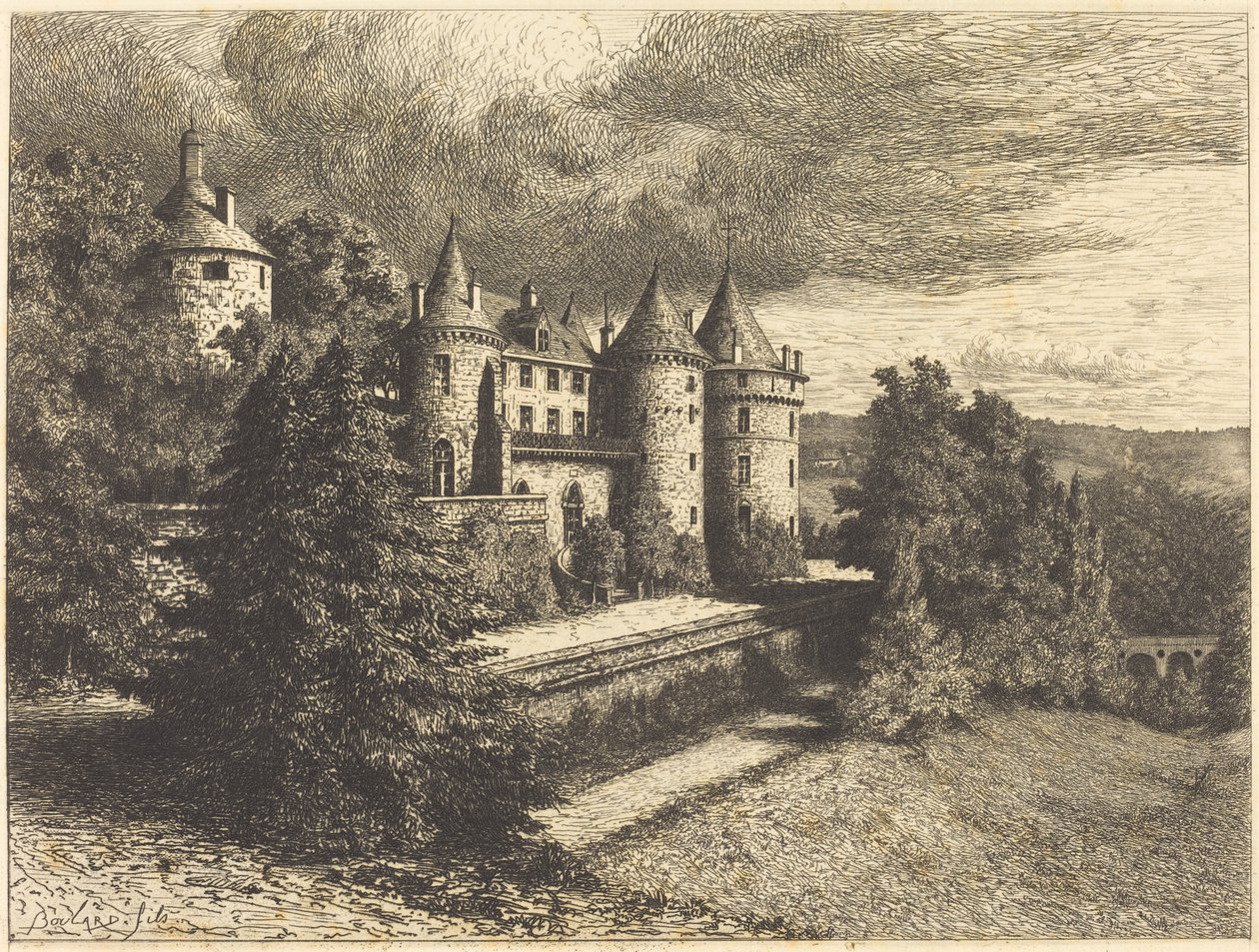 Château on a Rise by Auguste Boulard