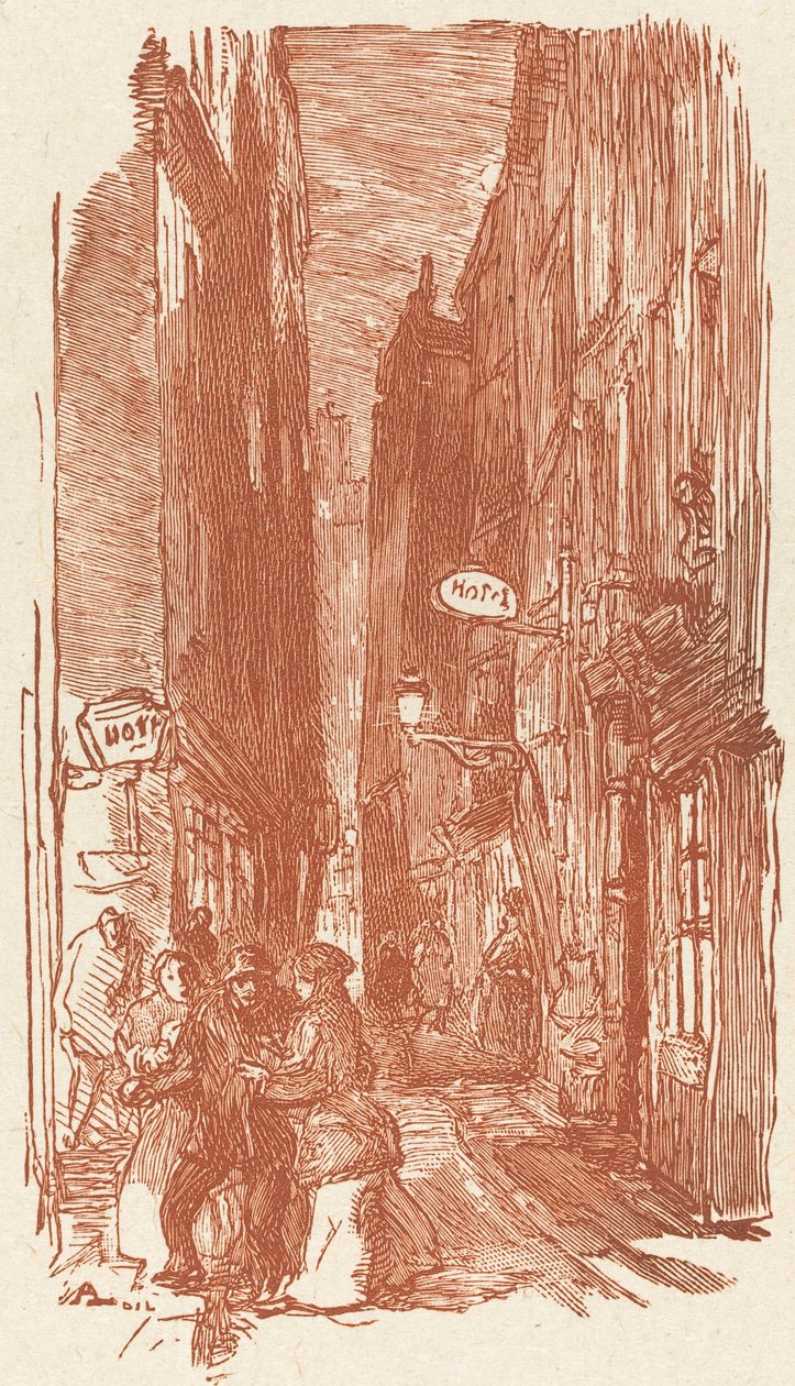 Rue Saint-Severin by Auguste Lepere