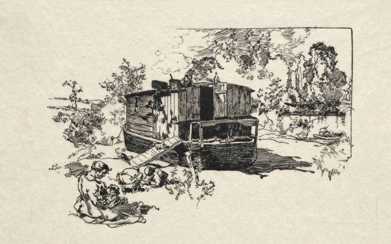 Houseboat by Auguste Louis Lepère