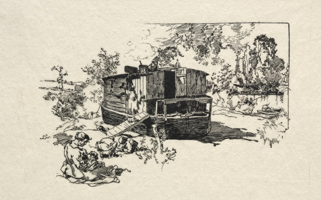 Houseboat by Auguste Louis Lepère