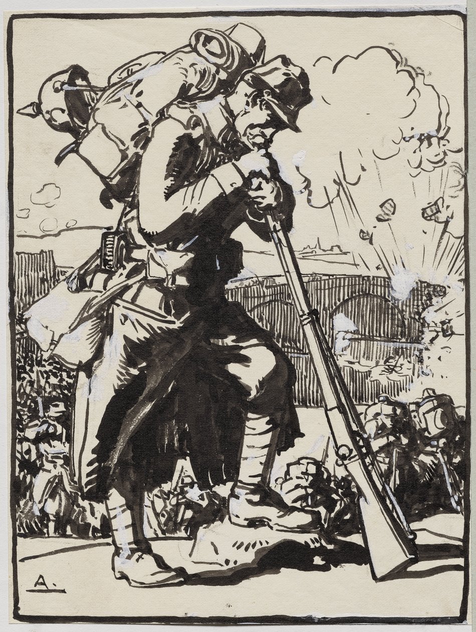 The Retreat after Charleroi by Auguste Louis Lepère