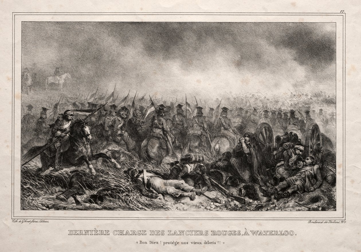 Last Charge of the Red Lancers at Waterloo by Auguste Raffet