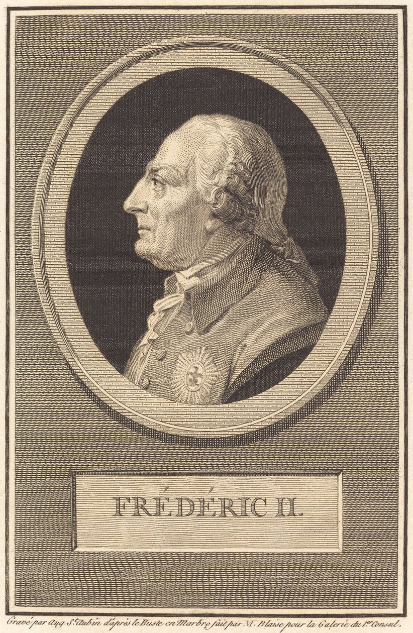 Frederick II by Augustin de Saint Aubin after Barthelemy Blaise