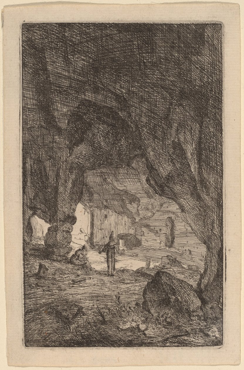 Grotto with Friars by Bartholomeus Breenbergh