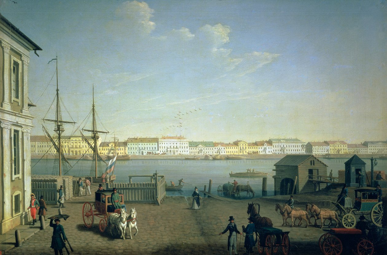 English Shore Street in St Petersburg, 1790s by Benjamin Patersson