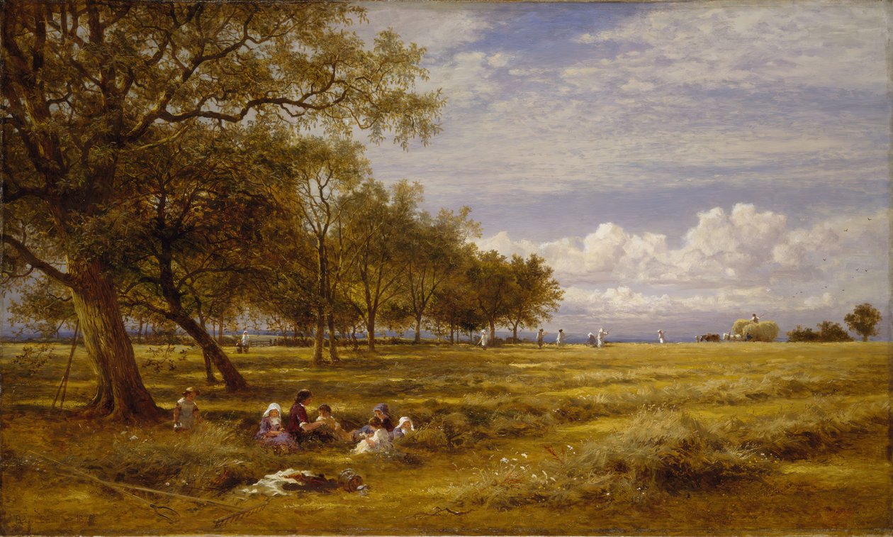 An English Hayfield, 1878 by Benjamin Williams Leader