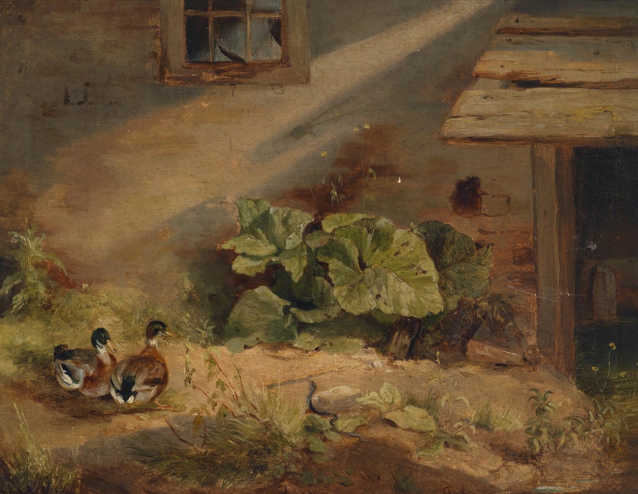 Ducks in the Yard by Benno Adam