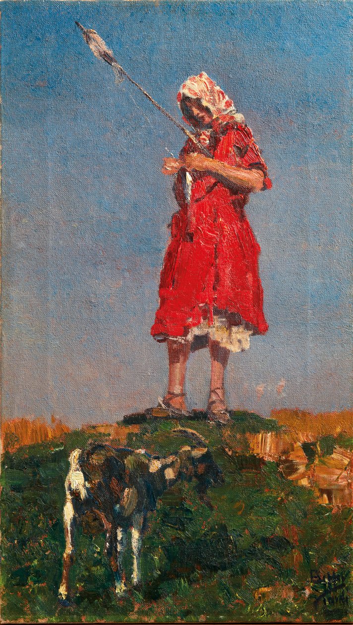 Shepherdess with Goat by Beppe Ciardi