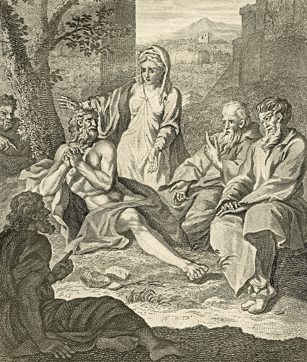 Job with his wife by Bernard Picart