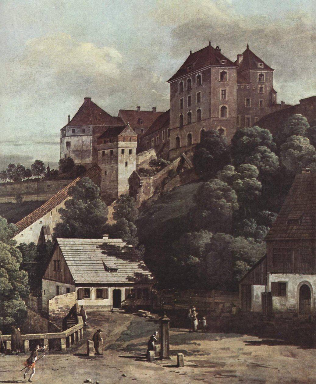 View of Pirna, Pirna from the South Side, with Fortifications and Upper Gate (City Gate) and Sonnenstein Fortress by Bernardo Bellotto