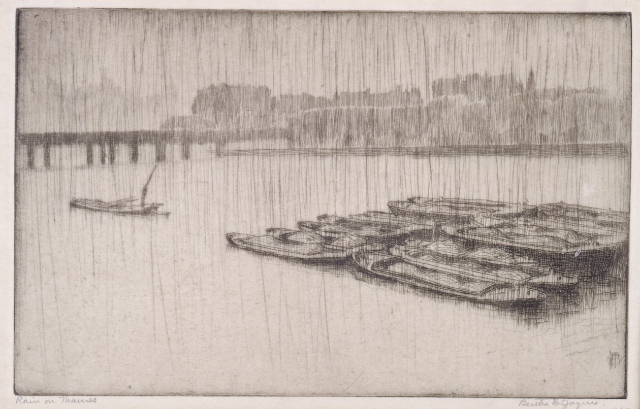 Rain on Thames by Bertha E. Jaques
