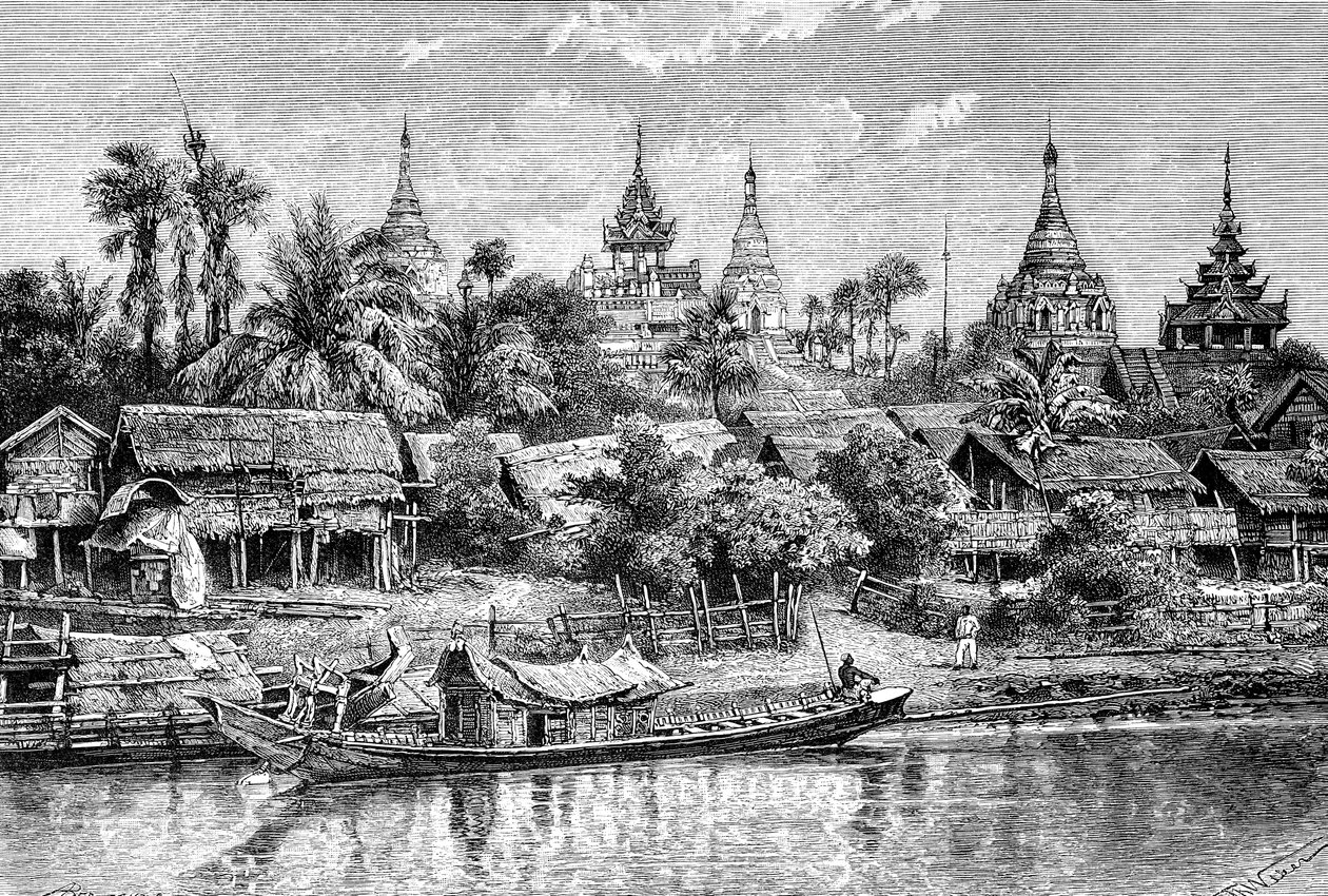 Yenan Gyong, Myanmar, 1895 by Auguste Bertrand