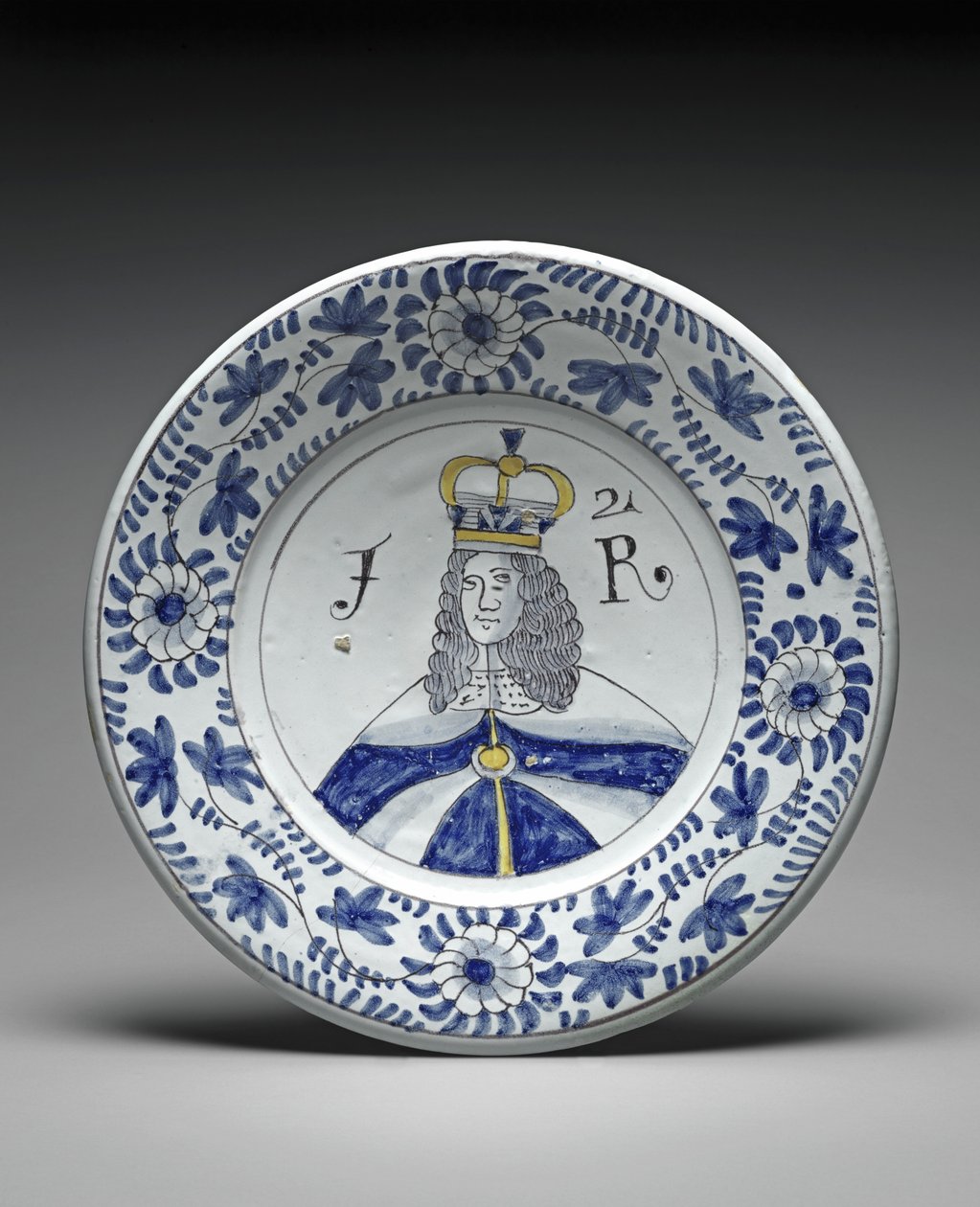 Dish, James II by Brislington Pottery