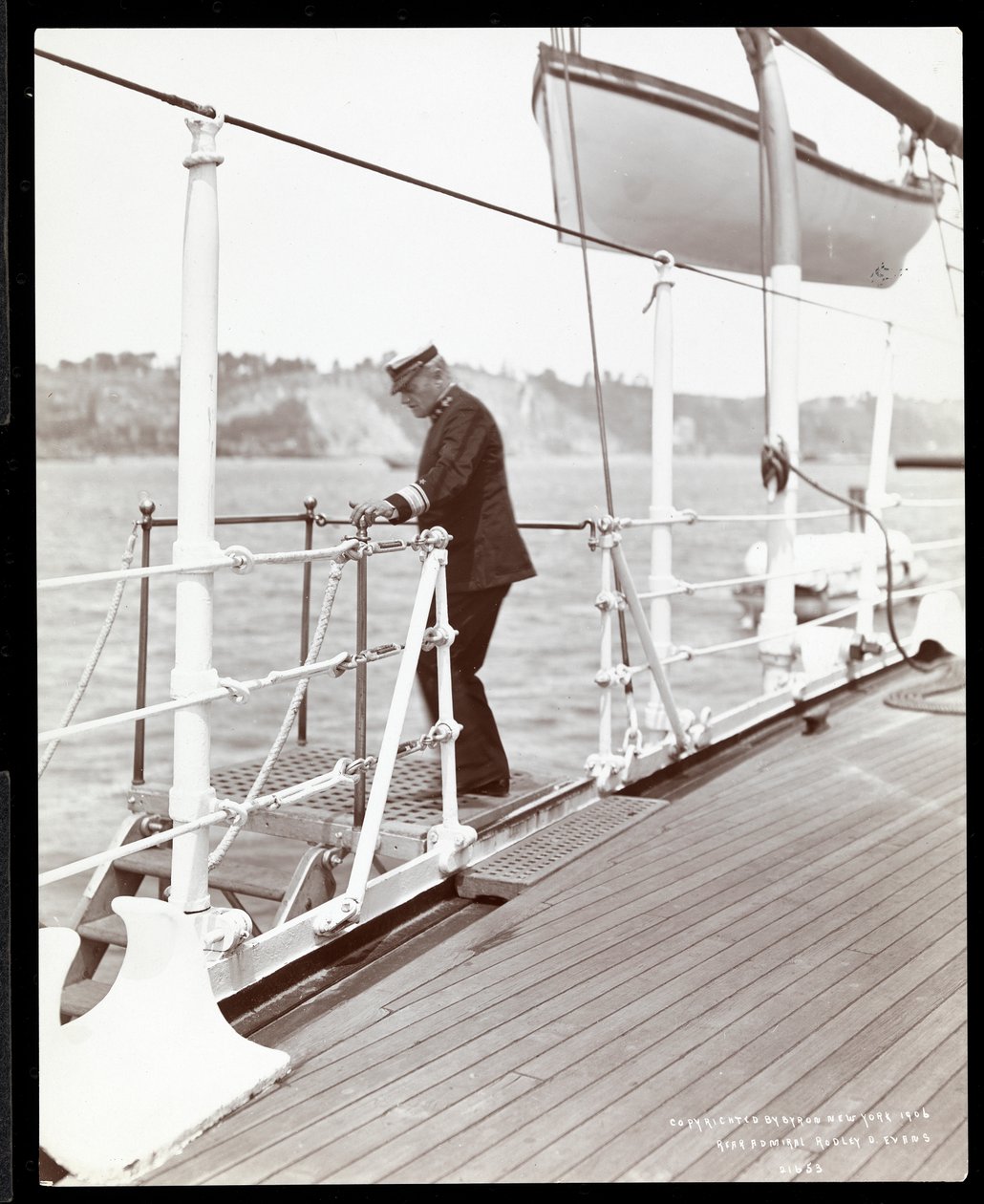 Rear Admiral Robley Dunglison Evans on the Deck of the U.S.S. Maine by Byron Company