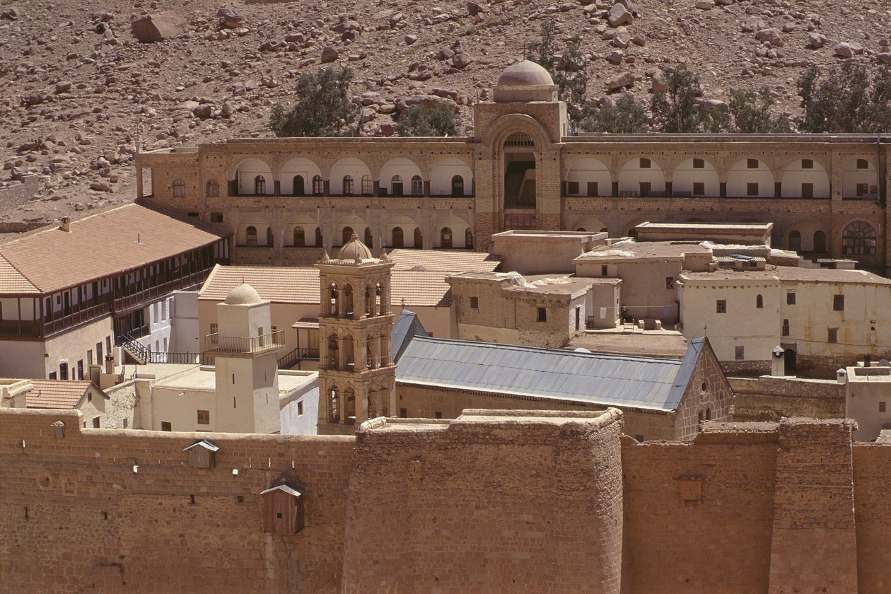 View of the complex of the Sacred Monastery of the God-Trodden Mount Sinai by Byzantine School