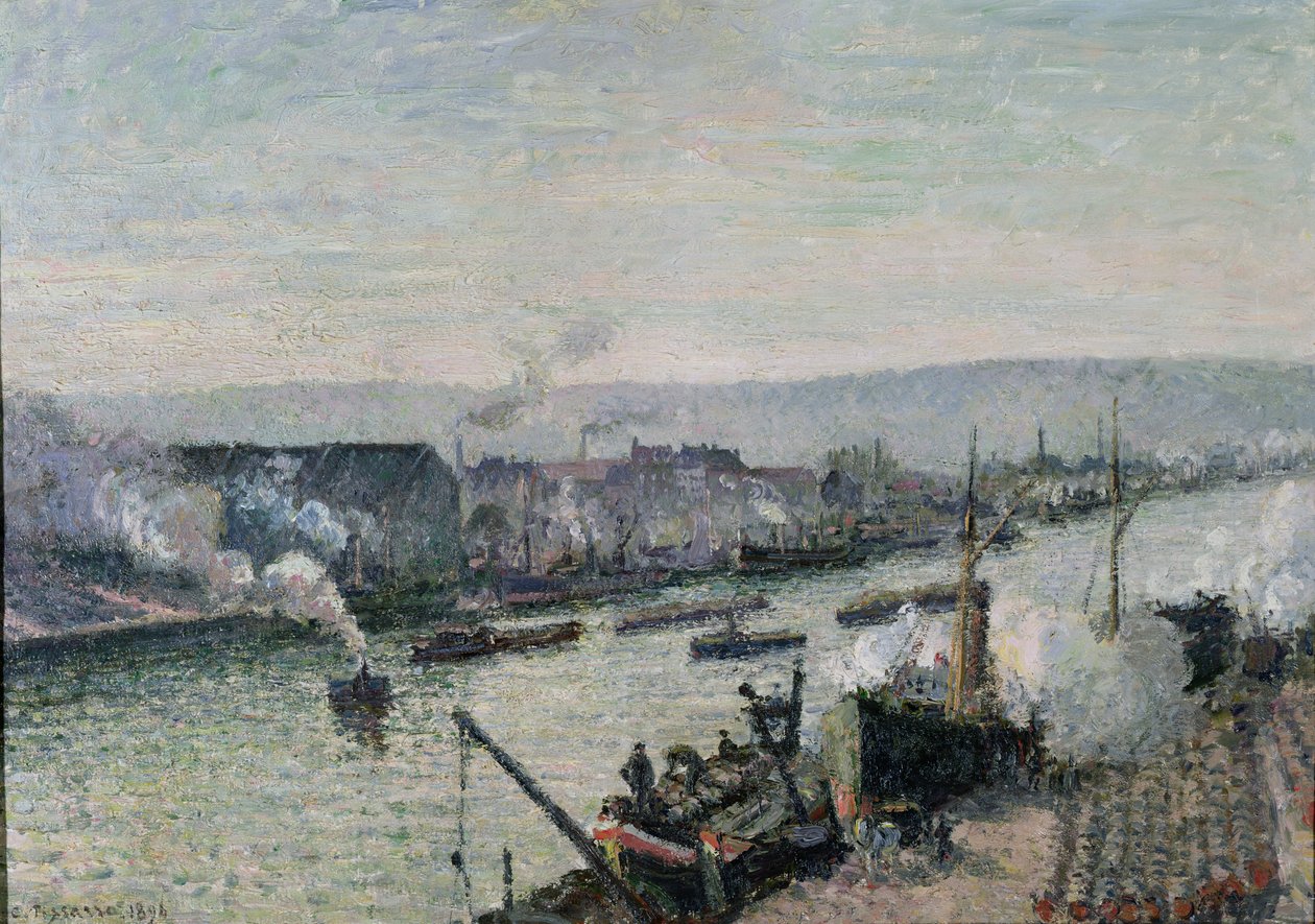 Saint-Sever Port, Rouen by Camille Jacob Pissarro