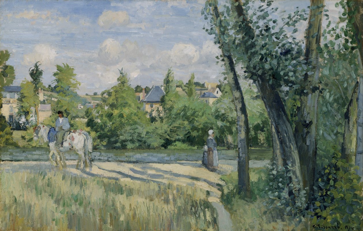 Sunlight on the Road, Pontoise by Camille Jacob Pissarro