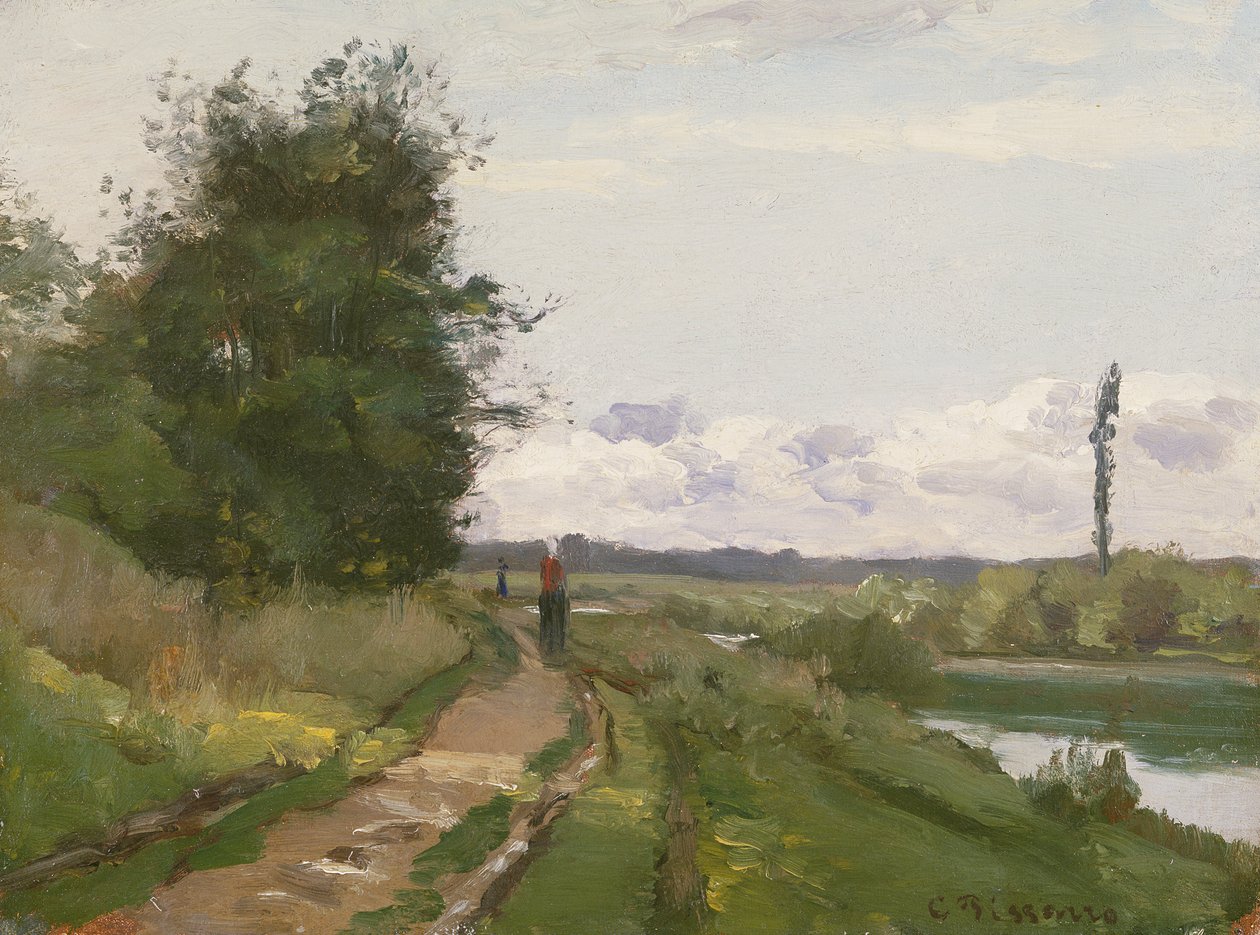 The Banks of the Seine at Bougival, 1864 by Camille Jacob Pissarro